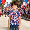 thumbnail image 2 of Tisuna Girls Boys 250 Anniversary USA Short Sleeve Shirts Kids Fourth Of July Tops Crewneck Red White And Blue Tees Multicolour Size 1-2 Years, 2 of 6