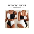thumbnail image 5 of Eytino Womens Swimsuits Bathing Suit for Women High Waisted Bikini Set Color Block 2 Piece Swimsuit for Women 2025 Summer Scrunch Square Neck Swim Suits Swimwear Black White M, 5 of 8