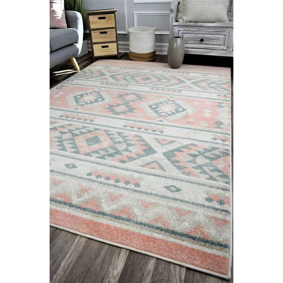 Rugs America Sahara Blush Collection Azalea SB40A Moroccan Tribal Area Rug 5'0"x7'0"