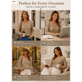 thumbnail image 3 of DOKOTOO Sweaters for Women Cable Knit Pullover Sweaters Long Sleeve V Neck Sweaters Jumper Tops, 3 of 9