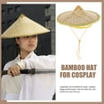 thumbnail image 7 of EXHUMKY Bamboo Hat Cosplay Hat Performance Hat Party Hat Decoration Hat for man women wooden color, 7 of 7