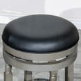 thumbnail image 2 of 30" Bar Stools - Weathered Gray, Black Leather - Set of 4, Industrial Style, 2 of 7