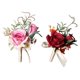 thumbnail image 3 of Zhuge Paquete de 2 broches de ramo, ramilletes, flores artificiales clásicas para novios y novias con alfiler, decoración para trajes, ramilletes para hombres, bodas, fiestas, rosa claro, 3 of 4