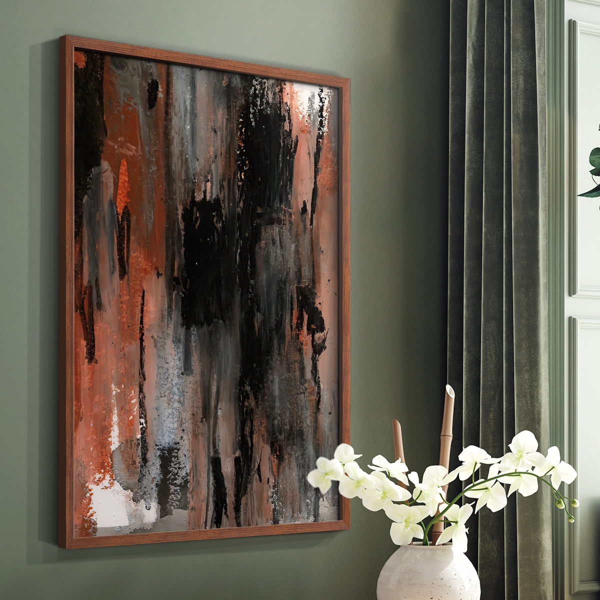 Loft Pastel VIII Framed Print in Brown Solid Wood Framed Print No Nail Hanging