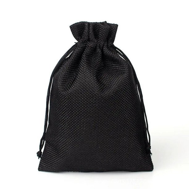 Bolsa de lino de imitación con cordón para embalaje de joyería, bolsa de regalo de dulces para almacenamiento de Navidad, 7x9, 8x10, 10x14, 13x18cm, 100 unidades