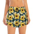 thumbnail image 2 of Goofa Sunflowers Printed Women 2 in 1 Running Shorts,Quick Dry Athletic Workout Shorts,High Waisted Athletic Shorts with Liner Pockets-, 2 of 9