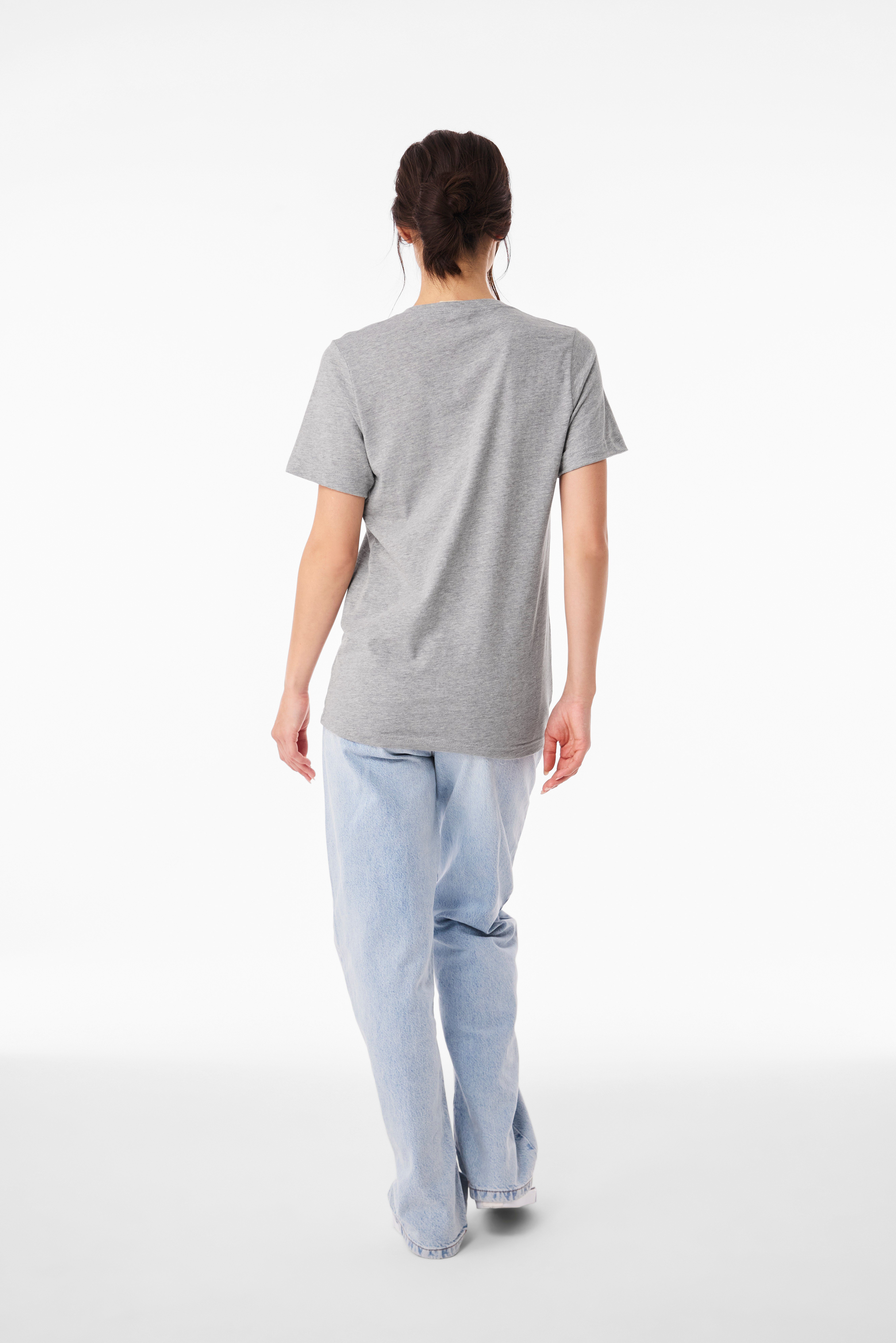 BELLA+CANVAS Adult Short Sleeve V-Neck Personalized T-Shirt, Create your own Designs, Athletic Heather, Grey, Extra Large, Unisex