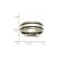 thumbnail image 3 of Gem & Harmony Mens 8mm Titanium Wedding Band Ring with Sterling Silver Inlay for Men, 3 of 6