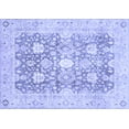 thumbnail image 1 of Ahgly Company Machine Washable Indoor Rectangle Abstract Blue Modern Area Rugs, 2' x 5', 1 of 4