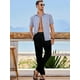 thumbnail image 5 of Pantalones JMIERR para hombre, casual, algodón y lino, cintura elástica, color negro, talla M, 5 of 6