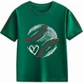 thumbnail image 3 of TIEVOSA T-Shirt Graphique de Baseball pour Garçons et Filles, Col Rond, Manches Courtes, pour Adolescents, Mignon, Athlétique, Décontracté, 3-12 Ans, 3 of 3