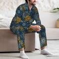 thumbnail image 7 of Naloa Vintage Compass Men’s Pajamas Set - Long Sleeve Button Down Sleep Shirt and Pajama Bottoms Sleepwear Set-X-Large, 7 of 7