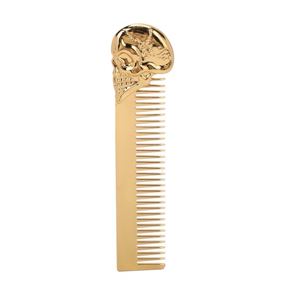 Haosie Peine para Barba de Bolsillo, Peine para el Cabello con patrón de Calavera de 5,79 Pulgadas para Hombres, Peine para Peinar el Cabello con Aceite Suave, Peine de Viaje para Cabello, Barba, saló