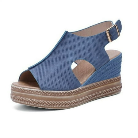 

Women Orthotics Sandals Comfort Premium Casual Wedges Sandal For Lady Summer Outdoor Blue 40