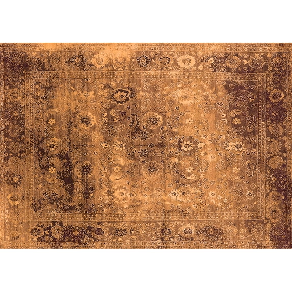 Ahgly Company Indoor Rectangle Oriental Orange Industrial Area Rugs, 5' x 8'