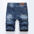thumbnail image 6 of Hvyesh Mens Plus Size Jean Shorts Button Zipper Pockets Casual Comfy Short with Broken Holes and Aged Vintage Half Trousers, 6 of 7