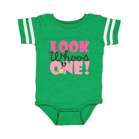 

Inktastic Look Who Is One Owl Gift Baby Girl Bodysuit
