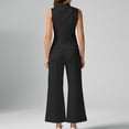 thumbnail image 4 of qolati Womens 2 Piece Outfits 2024 Summer Dressy Casual Mock Neck Tank Crop Top and High Waist Drawstring Wide Leg Pants Lounge Sets 2024 Fashion Tracksuit, 4 of 8