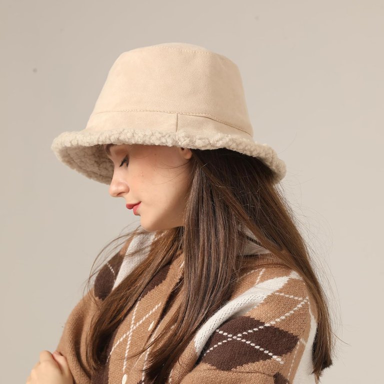 3062 Winter Bucket Hat Wool Double Faced Foldable Warm Bucket Hats ColorSun Women main image 3