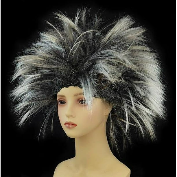 KAKOWELY Peluca afro divertida y divertida para hombres y mujeres, con pinchos coloridos, para fiestas, disfraces, cosplay y fiestas temáticas.