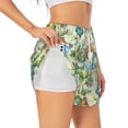 thumbnail image 3 of Lsque Meadow Plants And Butterflies Printed Women's Running Shorts with Liner Pockets,Elastic Quick Dry Workout Athletic Gym Yoga Shorts,Womens High Waist Shorts-XX-Large, 3 of 9