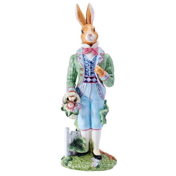 Fitz and Floyd Jardin Rabbit Male Earthenware Decorative Figurine