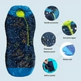 thumbnail image 6 of AceCamp Kids Glow-in-The-Dark Sleeping Bag with Compression Sack Blue Mummy Style 30F/ -1C Head Bundle Bottom Seal Enclosed Pocket for Boys, 6 of 6