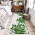 thumbnail image 4 of St. Patrick's 2'x6' Runner Rugs for Hallway Kitchen Bedside Non Slip, Lucky Shamrock Green Eucalyptus Floral Farm Wooden Entryway Rug Runners with Rubber Backing, Long Carpet Runner for Laundry Room, 4 of 8
