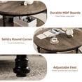 thumbnail image 4 of NEILA Living Room Round Coffee Table, Rustic Dining Table with Storage Shelf Wooden Round Coffee Table with Metal Legs Easy to Assemble,Brown, 4 of 8