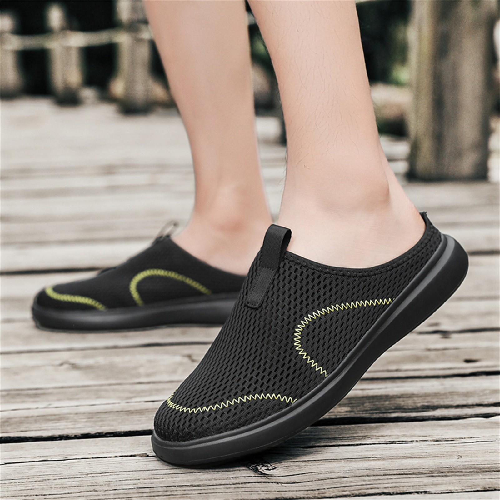 WILLBEST Mens Casual Shoes Black Slip On Fashion Summer Men Casual ...