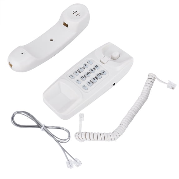LYUMO Wall Mount Landline Telephone Extension No Caller ID Home Phone For Hotel Family(White)