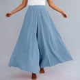 thumbnail image 2 of YUEHUA Women's Casual Elastic High Waist Wide Leg Pants Palazzo Trousers Skirt Elegant Flowy Wide Leg Pants Loose, 2 of 8