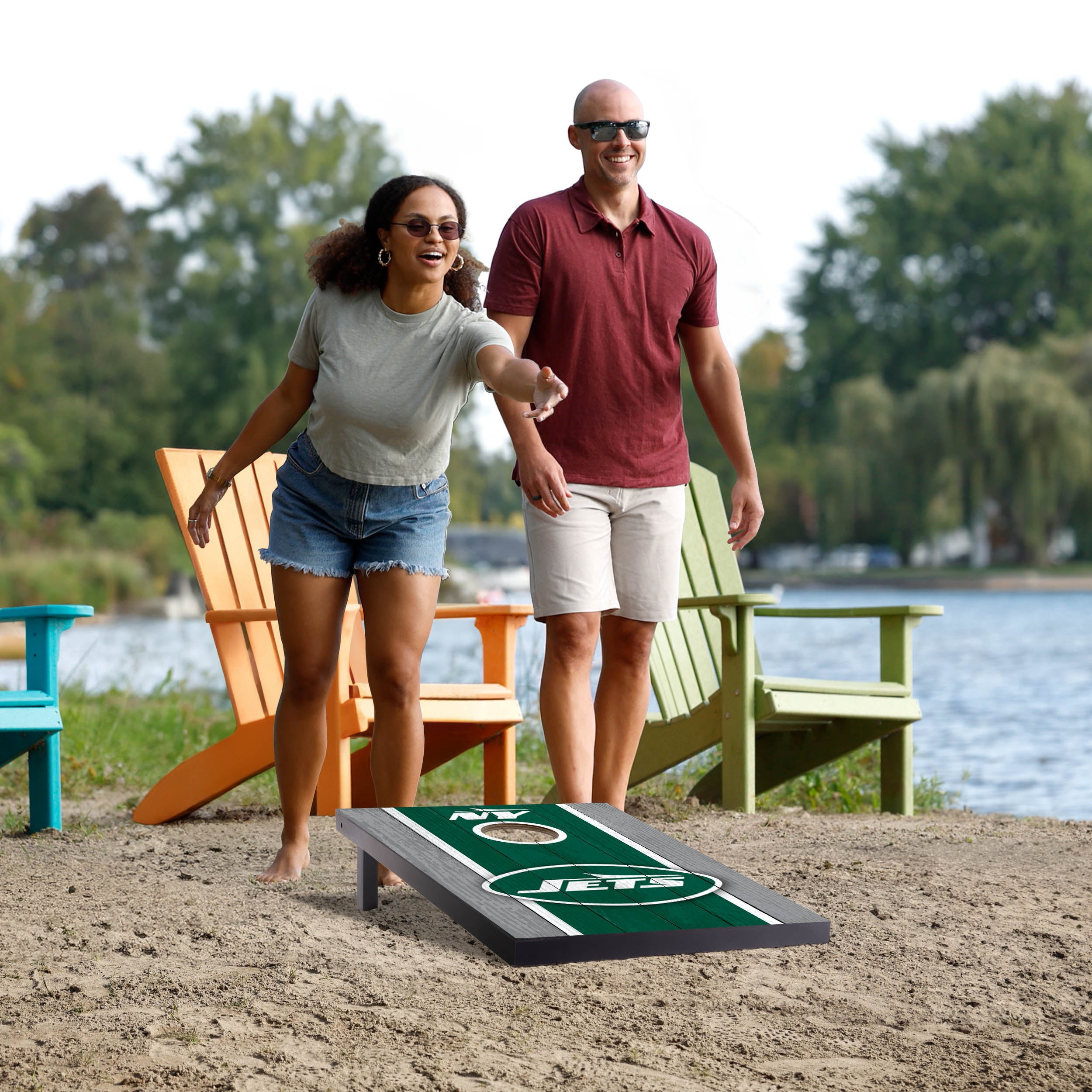 YouTheFan NFL New York Jets 2' x 3' MDF Cornhole Game