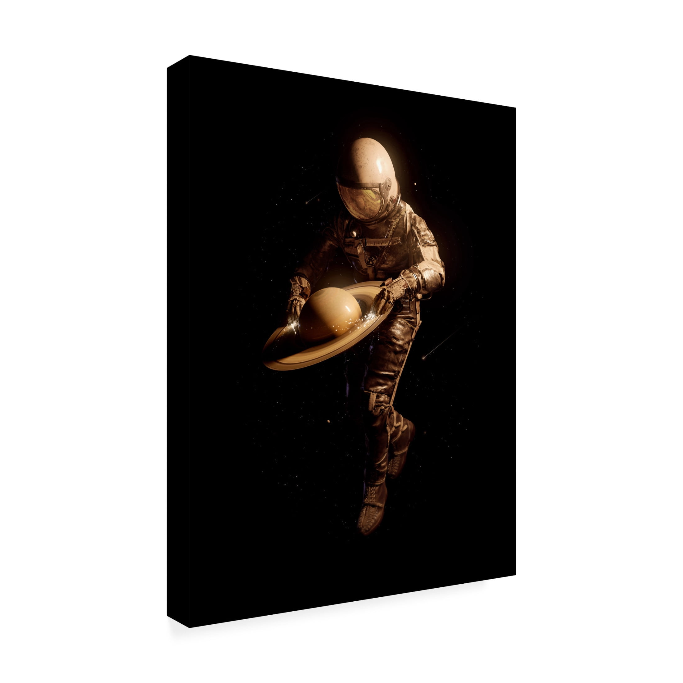 Canvas Wall Art - Francis Minoza 'Saturntable' Wall Art for Living Room, Bedroom, or Office Décor by Trademark Fine Art - 14 x 19 Inches