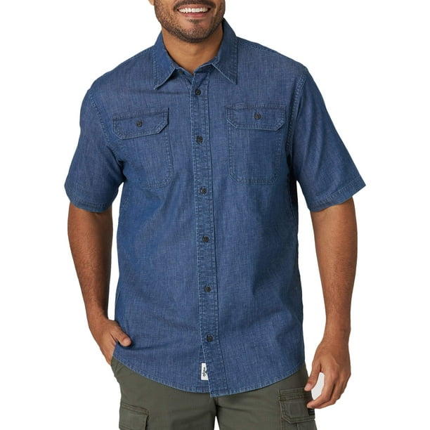 Wrangler Men's Short Sleeve Comfort Stretch Woven Shirt 