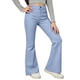 thumbnail image 6 of LRen Girls Flare Pants School Uniform Wide Leg Pants Dress Bottoms Button Pockets Casual Trousers for Big Kids Age 13-14 Years, 6 of 8