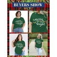 thumbnail image 4 of XCHQRTI Christmas Tree Shirt for Women Plus Size Tshirt Short Sleeve Graphic Top, 4 of 10