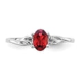 thumbnail image 4 of Auriga Fine Jewelry 10K White Gold Polished Oval-shaped Genuine Garnet Birthstone Ring for Women Size- 7, 4 of 6