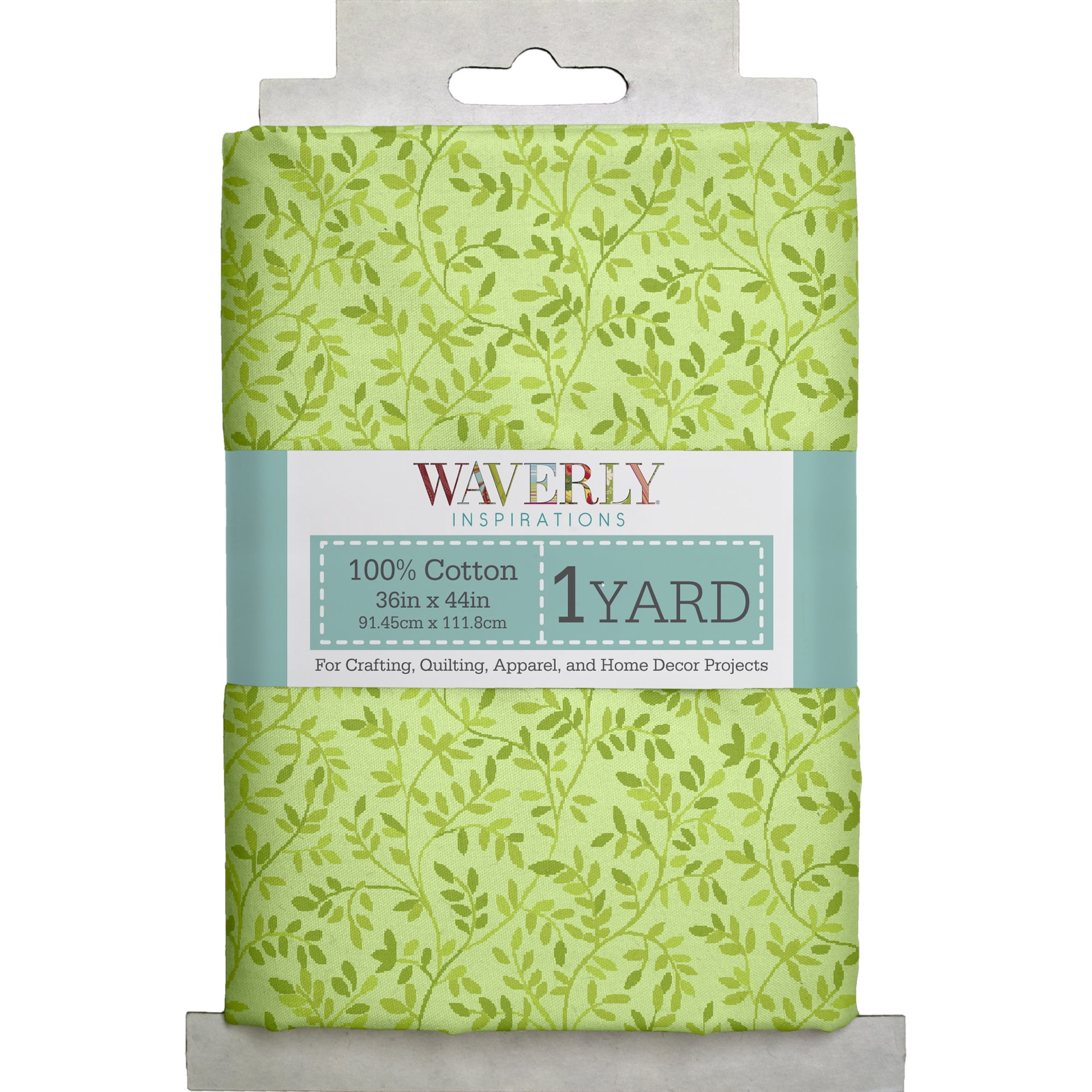 Waverly Inspirations 1 Yard 100% Cotton Italian Leaves, Green, 44" Wide for Quilting & Sewing