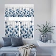 thumbnail image 6 of Kitchen Window Curtains Valance and Tier Set, Watercolor Blue Flowers on Wood Board Rod Pocket Tier Curtain Valance Set, Butterfly Floral Art Light Filtering Cafe Curtains for Bedroom Living Room, 6 of 9
