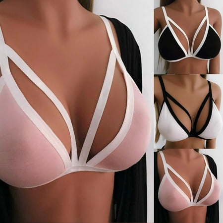 USSUMA Lingerie for Women  Women s Sexy Lingerie Set Floral Print Lace Underwear Color Spaghetti Bra on Clearance Holiday Gift Finder Pink Free Size