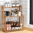 thumbnail image 4 of Giantex 3-Tier Bamboo Spice Rack, Countertop Storage Organizer for Kitchen and Bathroom, Spice Bottle Jars Holder with Adjustable Shelf (Natural), 4 of 10
