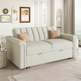 thumbnail image 6 of Harper & Bright Designs Loveseat with Pull Out Bed, Convertible Chenille Sleeper Sofa Bed with 2 Pillows and Adjustable Backrest for Living Room Apartments, Beige, 6 of 14