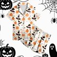 thumbnail image 7 of CAUYDY Halloween Pajamas Kids Girls Pajamas 2-Piece Pjs Set Kids Short Sleeved and Shorts Jammies Casual Wear Girls' Sleepwear Lounge Clothes Beige Sizes 4-5 Years, 7 of 7