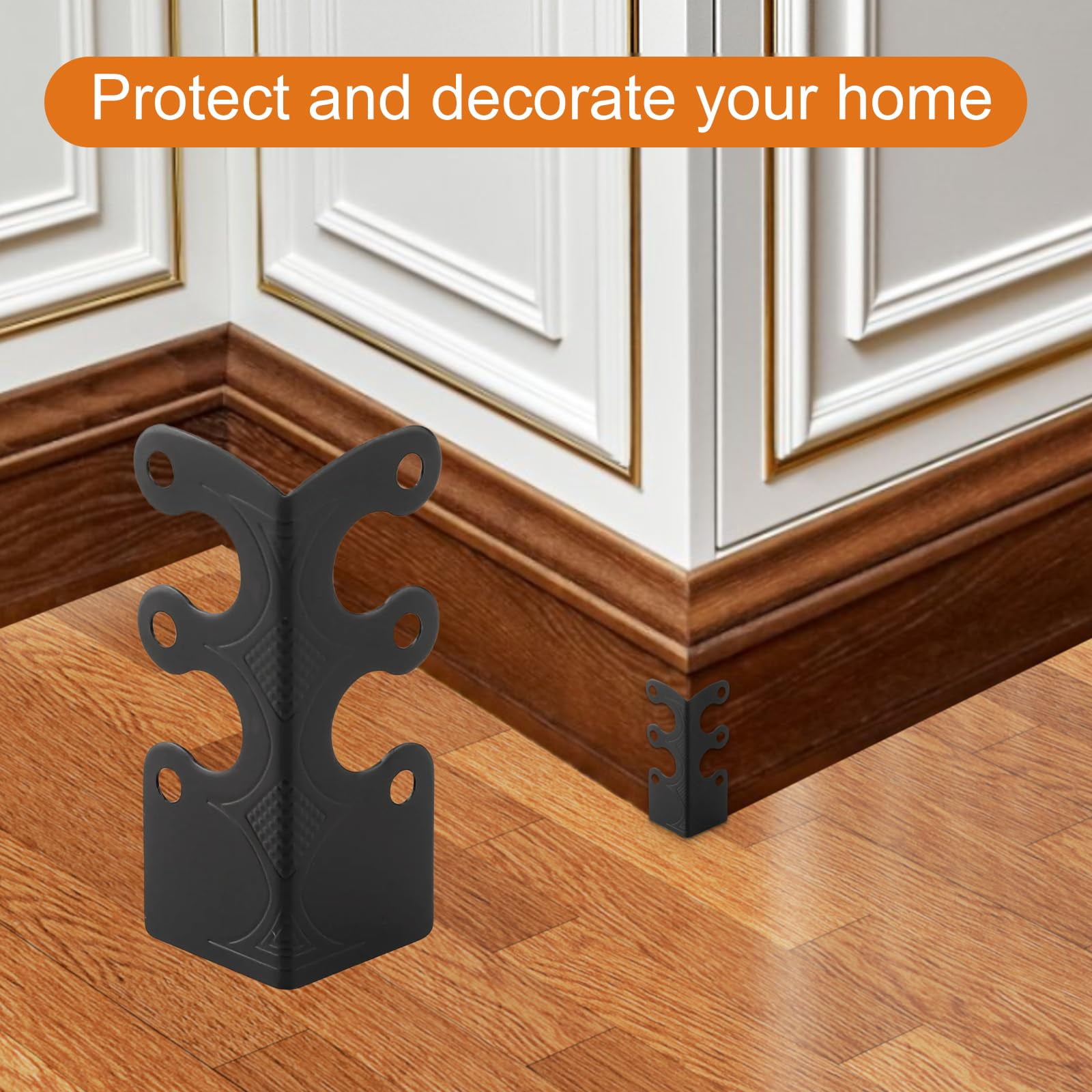 5/10/15/20pcs YUSUIYI Baseboard Metal Corner Protectors,Brass Skirting Board Protection,Antique Bronze Furniture Edge Protector for Furniture,Cabinets & Boxes