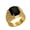 Gold Black, variant on Men's Stainless Steel Hip Hop Ring Wide Face Vintage Black Gemstone Band Hammered Texture Chunky Statement Rings Size 10