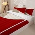 thumbnail image 3 of Homewish Minimalism Beige Red Zipper Full Size Comforter Sets with Fitted Sheet and 2 Pillowcases,Classic Abstract Geometric Zipper Bedding Set,Reversible,4pcs, 3 of 8