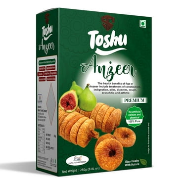 Premium Anjeer Dry Fruits By Toshu 250gm, | Natural Nutrients, Fiber & Sweetness For A Nourishing Healthy Snack Dried Figs Box Pack | 8.8 Ounce
