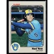 Collectible 1983 Fleer Ned Yost #50 Milwaukee Brewers Baseball Card Milwaukee Brewers MLB Baseball Trading Card