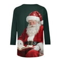 thumbnail image 7 of Xdegoge Christmas Tops Women's Crew Neck Holiday Vacation Shirt Funny Casual Santa Print Shirts Vintage Loose Trendy Top 3/4 Sleeve Winter Cute Blouse 2025, 7 of 7